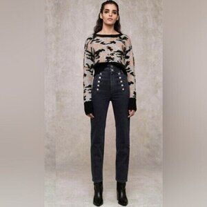 Marissa Webb High Rise Straight Leg Jeans Black NWOT Women's Size 23 0